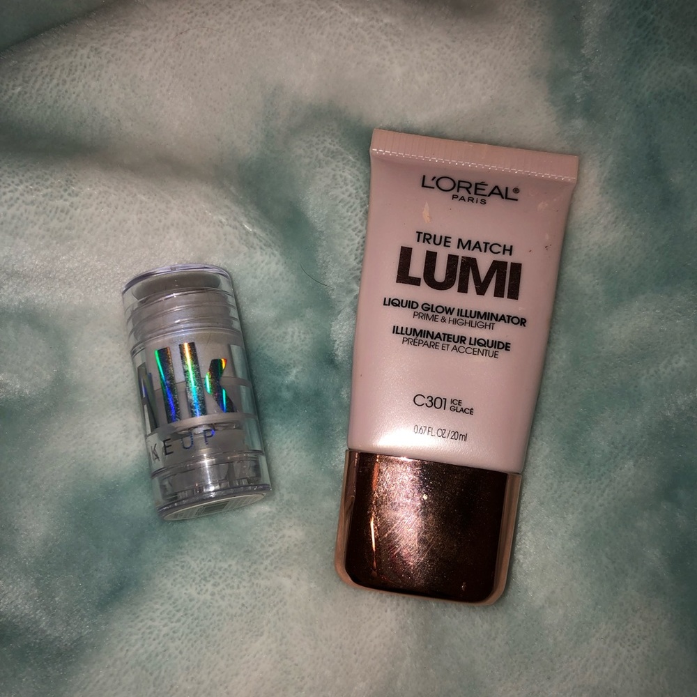 Milk highlighter and L’Oreal highlighter